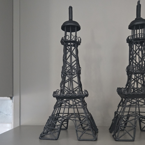 Black Eiffel Tower Wire Sculptures, Faahion Girls, Statement, GUC, 12", Iron Art - Picture 3 of 12